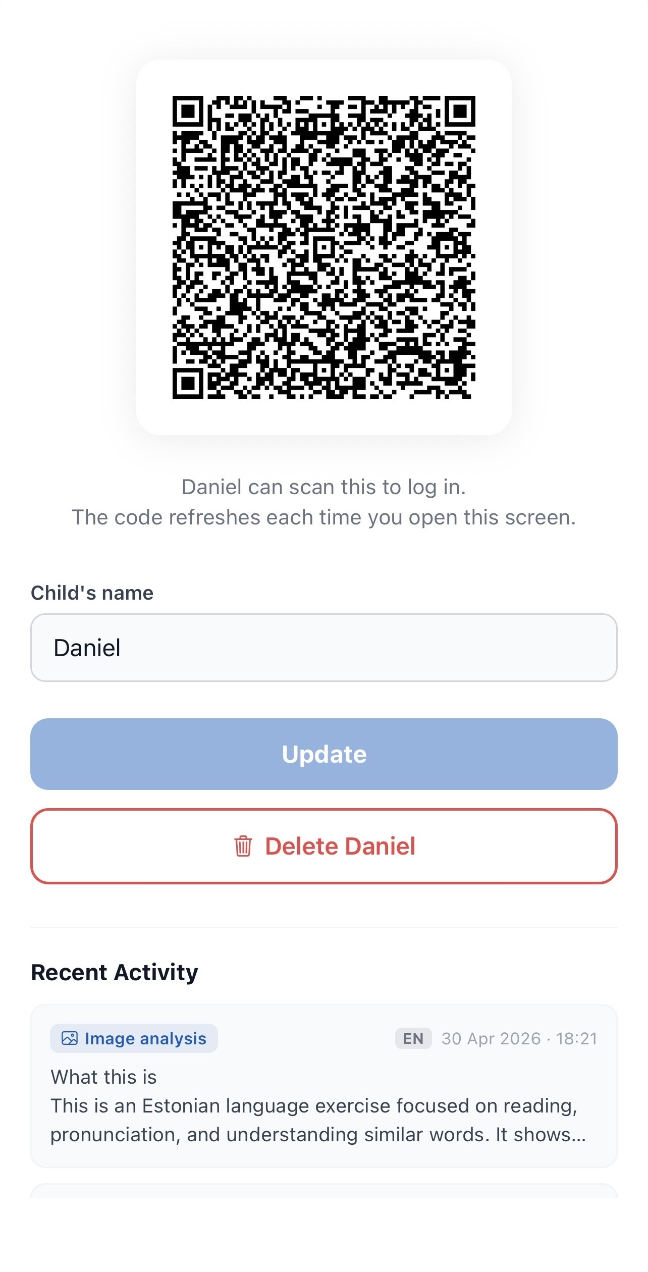 QR code pairing